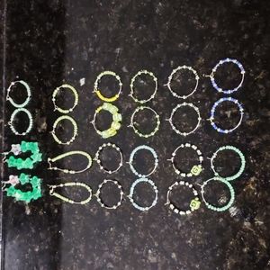 Earring Hoop's Silver Small/Medium 12Ct. Green Caramel Apple Sauce